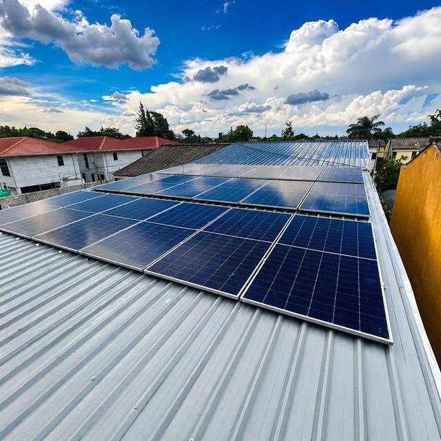 Rooftop solar panel installation