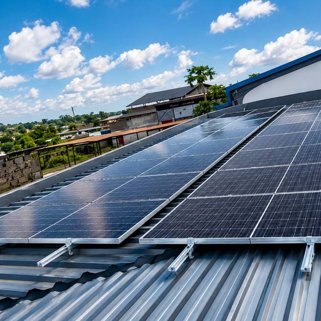 Rooftop solar panel installation