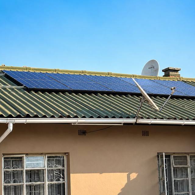 Rooftop solar panel installation