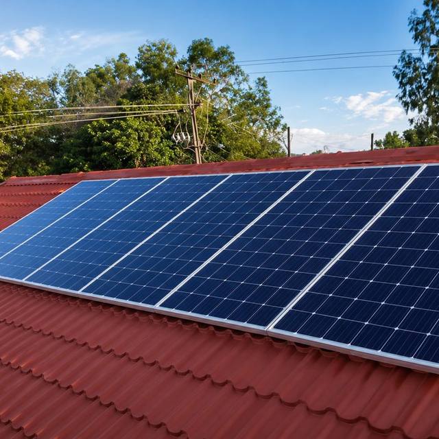 Rooftop solar panel installation
